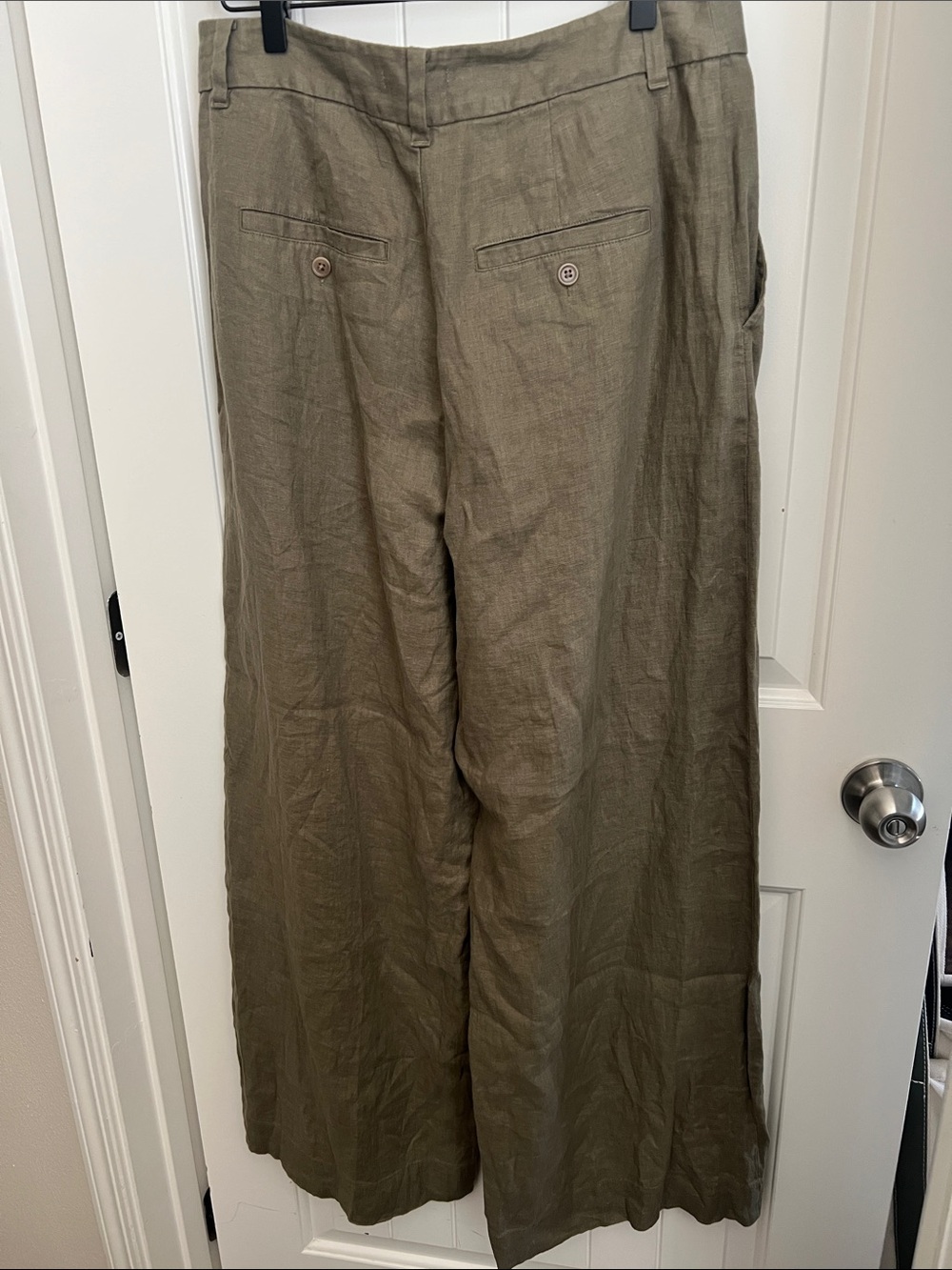 Madewell Olive Wide-Leg Linen Chinos - Picture 2 of 10